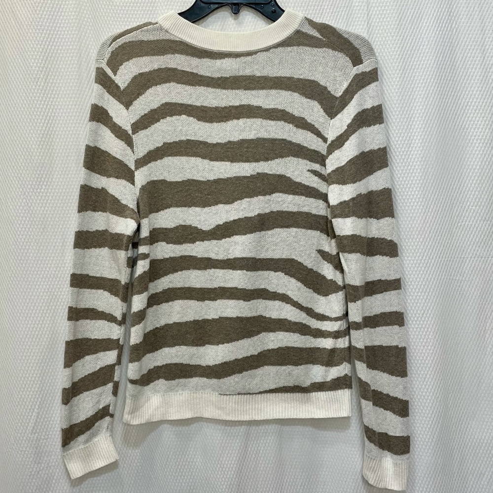A New Day Animal Print Striped Crewneck Pullover Cotton Sweater Size XS - Picture 11 of 12